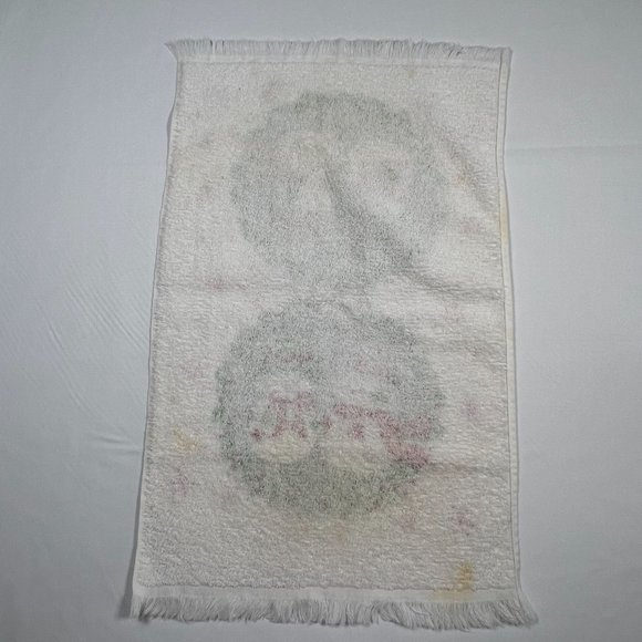 Snowman‎ Christmas Hand Towel Wreath Snowflakes Holiday Towel STAINED - Picture 7 of 9